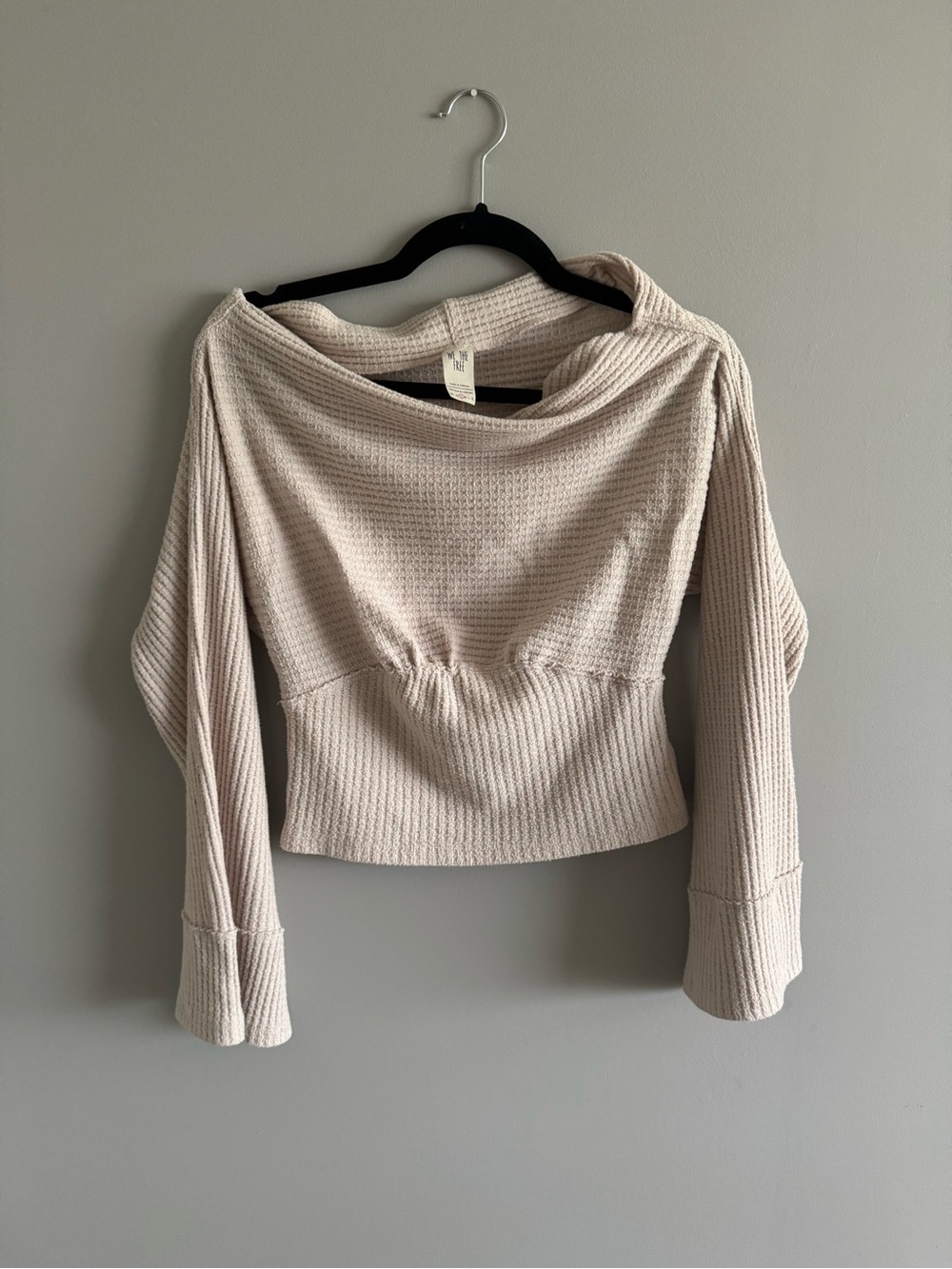 We the Free Women's Cream Waffle Knit Cropped Sweater